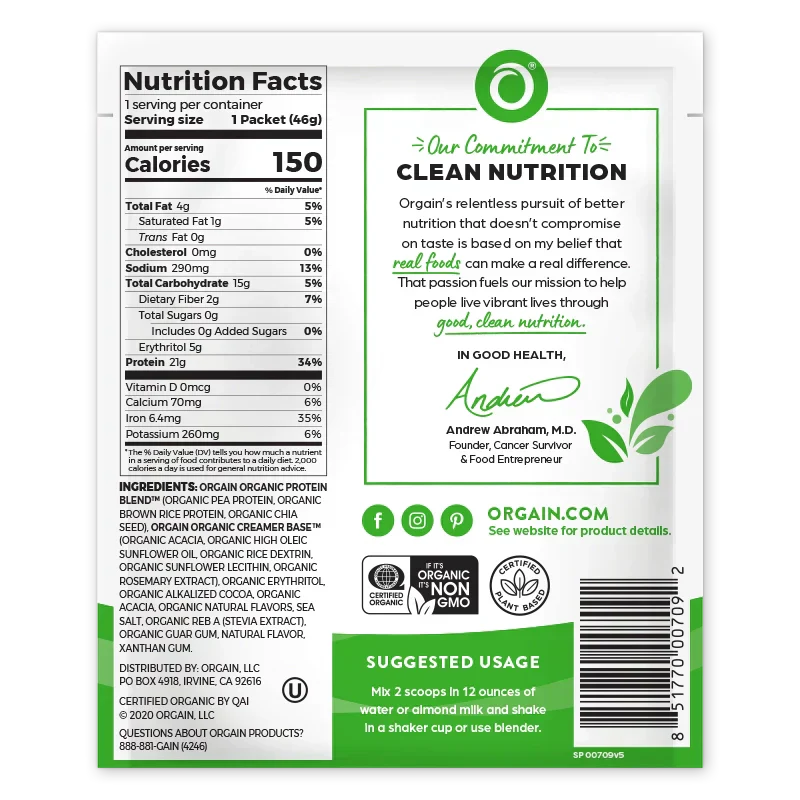 Organic Protein? Plant Based Protein Powder - Creamy Chocolate Fudge